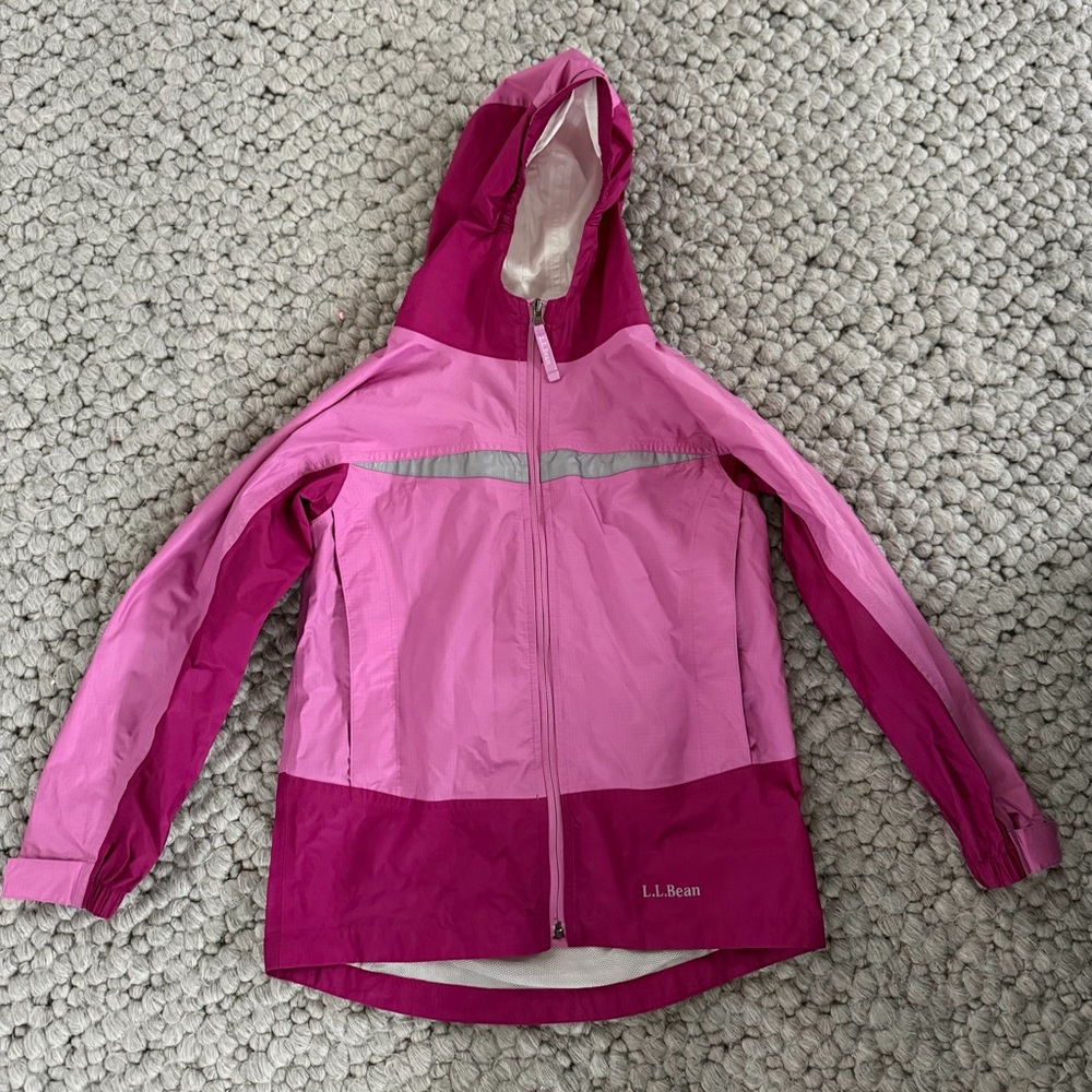 L.L. Bean Two-Tone Pink Hooded Rain Jacket
